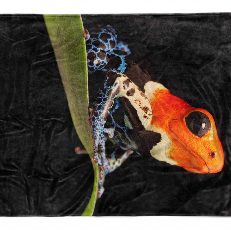 Handtuch Strandhandtuch Saunatuch Kuscheldecke  mit Tiermotiv bunter Frosch Trop