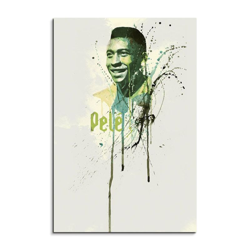 Pele 90x60cm Keilrahmenbild Kunstbild  Aquarell Art Wandbild auf Leinwand fertig gerahmt Original Pa