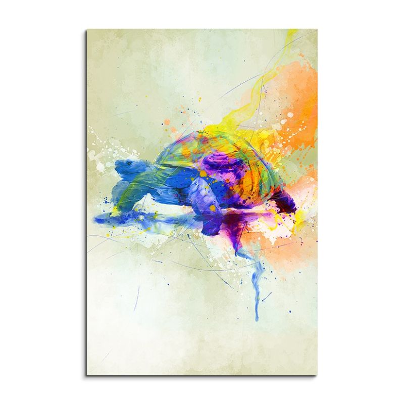 Turtle 90x60cm Aquarell Art Leinwandbild