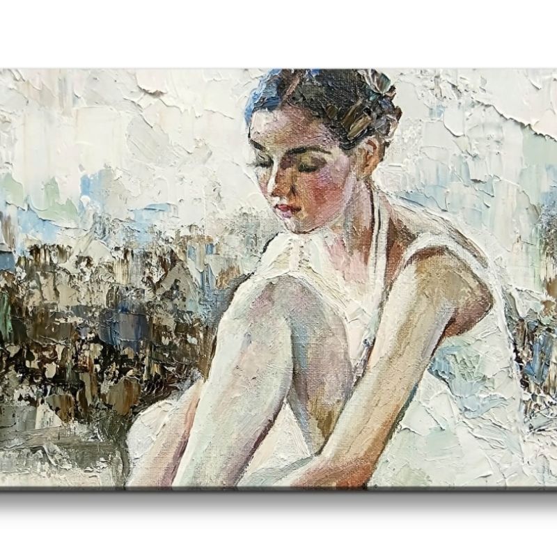 Leinwandbild 120x60cm Ballerina Ballett Junge Frauen Tänzerin Malerisch Kunstvoll