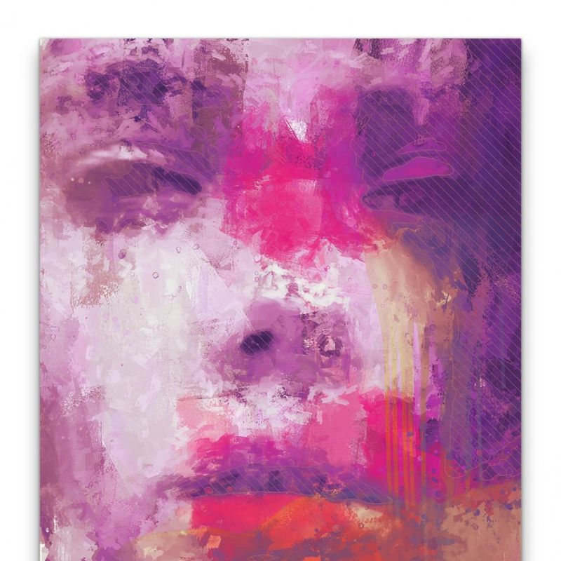 Madliene Porträt Abstrakt Kunst Topmodel Gesicht Farbenfroh 60x90cm Leinwandbild