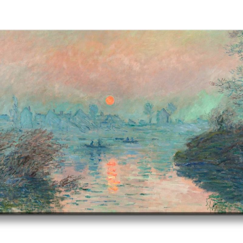 Remaster 120x60cm Claude Monet Impressionismus weltberühmtes Wandbild Sun setting on the Seine at La