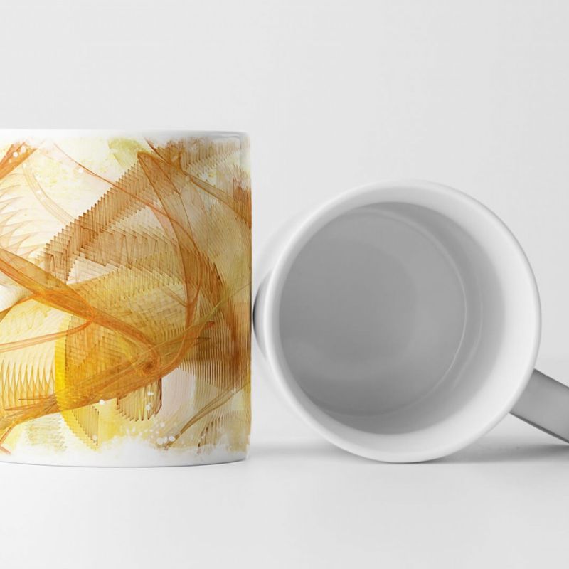 Tasse Geschenk orangefarbene Wellenlinien