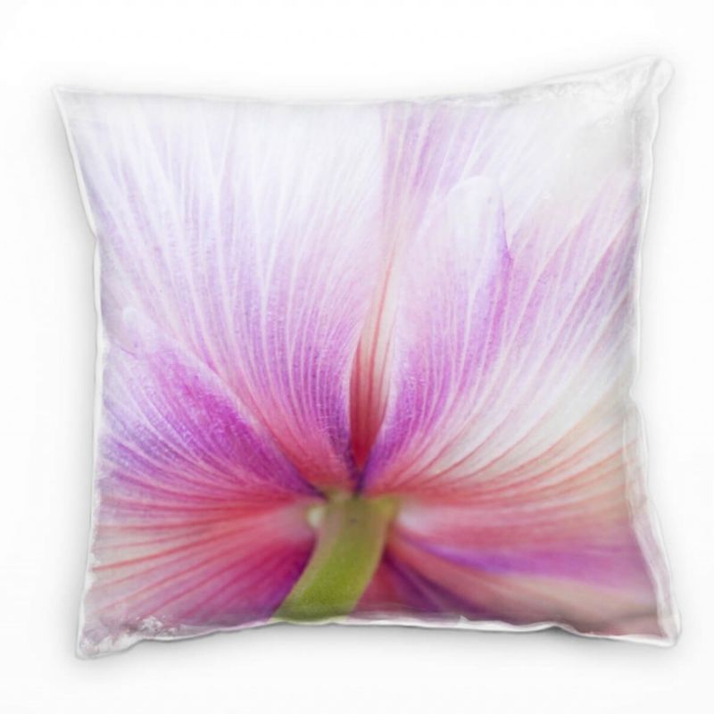 Macro, Blumen, Blütenblätter, rosa, lila, grün Deko Kissen 40x40cm für Couch Sofa Lounge Zierkissen