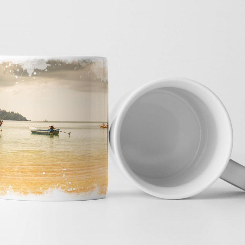 Tasse Geschenk Regenwolken über dem Strand