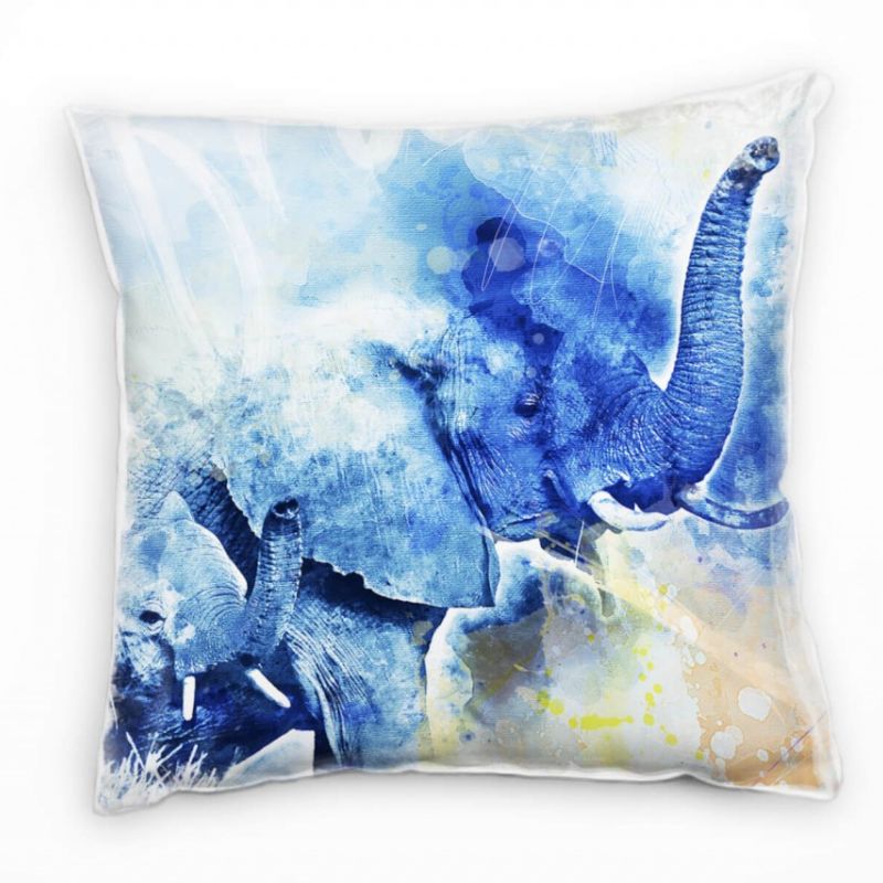 Elephant Family Deko Kissen Bezug 40x40cm für Couch Sofa Lounge Zierkissen