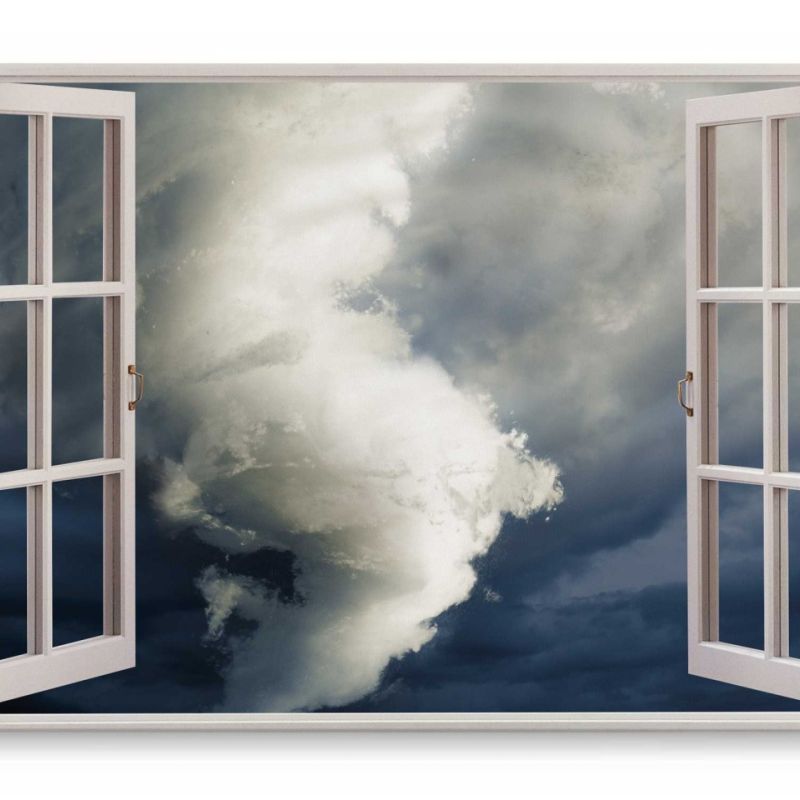 Wandbild 120x80cm Fensterbild Wirbelsturm Wolken Himmel Tornado