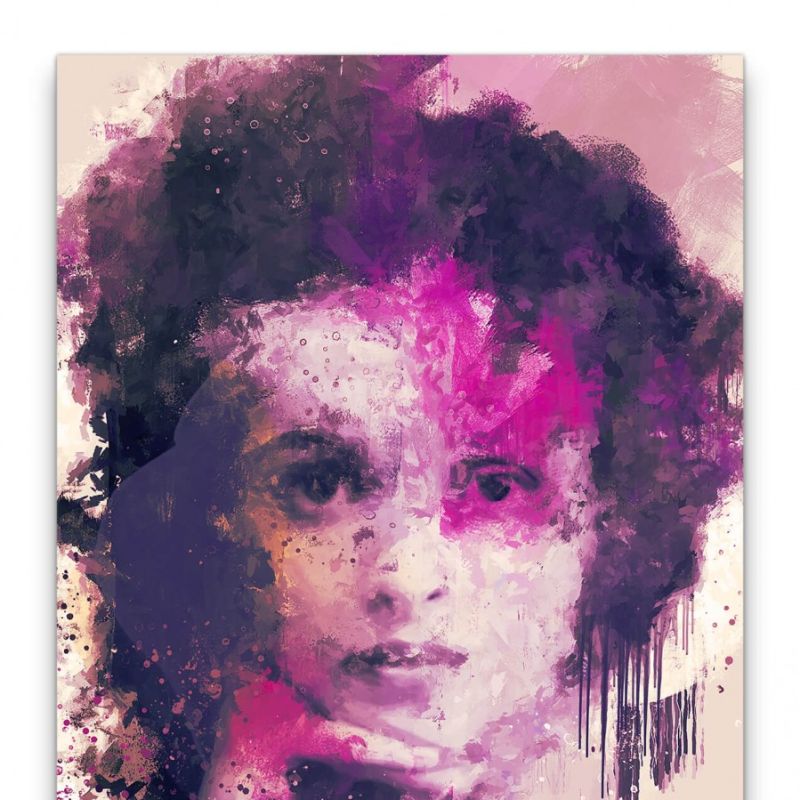 Helena Bonham Carter Porträt Abstrakt Kunst Schauspielerin Farben 60x90cm Leinwandbild