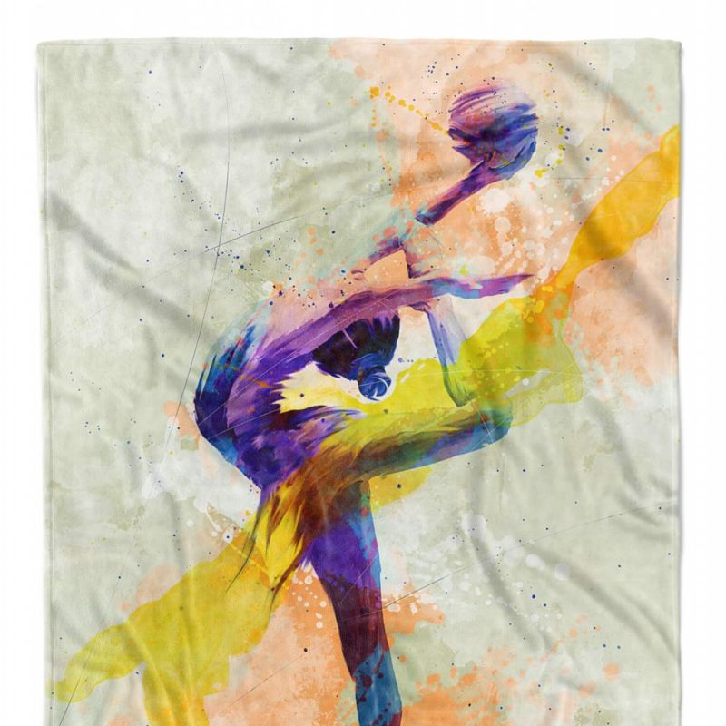 SplashArt Sport Handtuch Strandhandtuch Saunatuch Kuscheldecke Kunstvoll Turnen Ball Spor