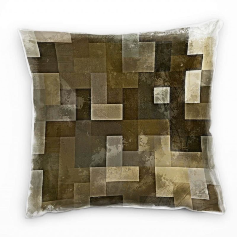 Abstrakt, Pixel, braun Deko Kissen 40x40cm für Couch Sofa Lounge Zierkissen