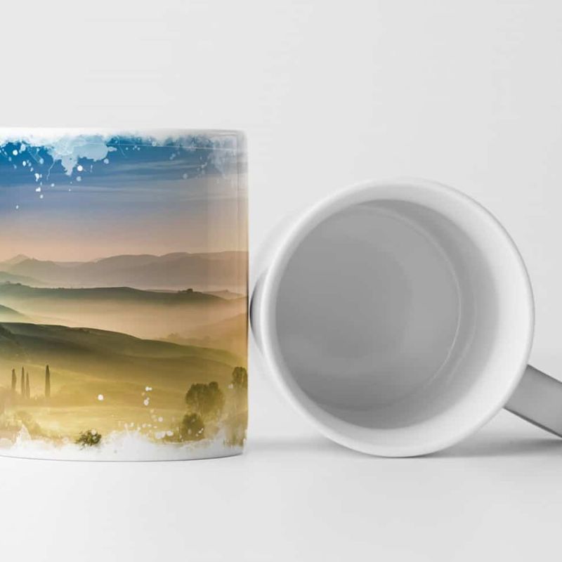 Tasse Geschenk Landschaftsfotografie – Gold grüne Felder der Toskana