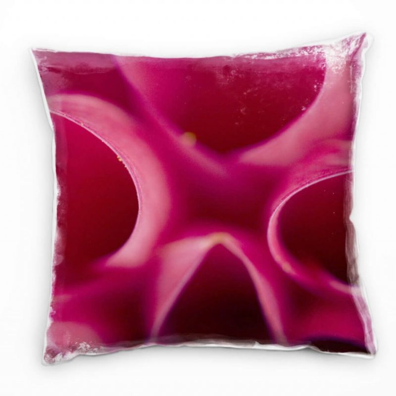 Macro, Blumen, Blütenblätter, pink Deko Kissen 40x40cm für Couch Sofa Lounge Zierkissen