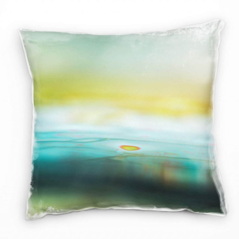 Macro, Wasseroberfläche, türkis, grün Deko Kissen 40x40cm für Couch Sofa Lounge Zierkissen