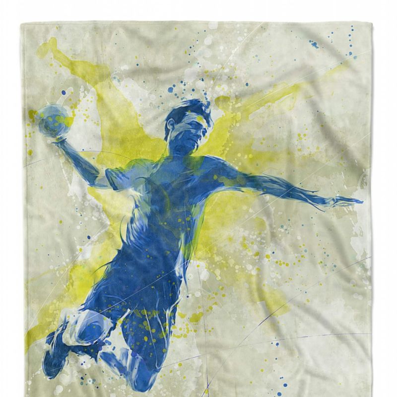 SplashArt Sport Handtuch Strandhandtuch Saunatuch Kuscheldecke Kunstvoll Handball II Spor