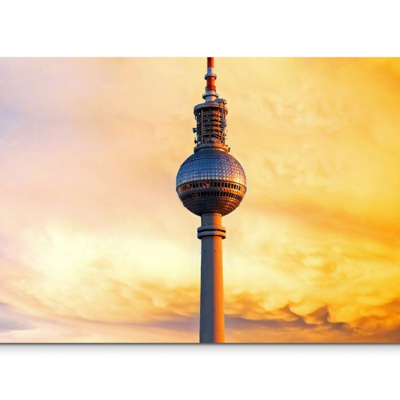 120x80cm Wandbild Berlin Fernsehturm Sonnenuntergang