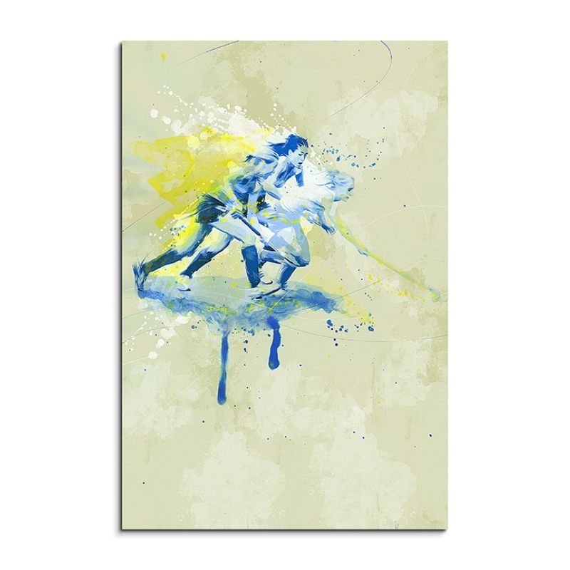 Feldhockey 90x60cm SPORTBILDER Paul Sinus Art Splash Art Wandbild Aquarell Art