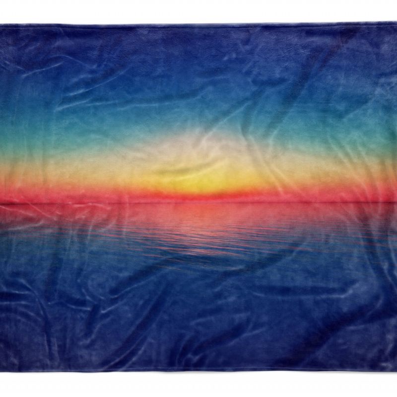 Handtuch Strandhandtuch Saunatuch Kuscheldecke mit Fotomotiv Horizont Abstrakt Meer