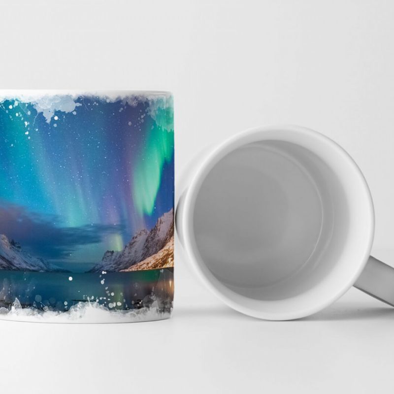 Tasse Geschenk Landschaftsfotografie – Polarlichter über Norwegen