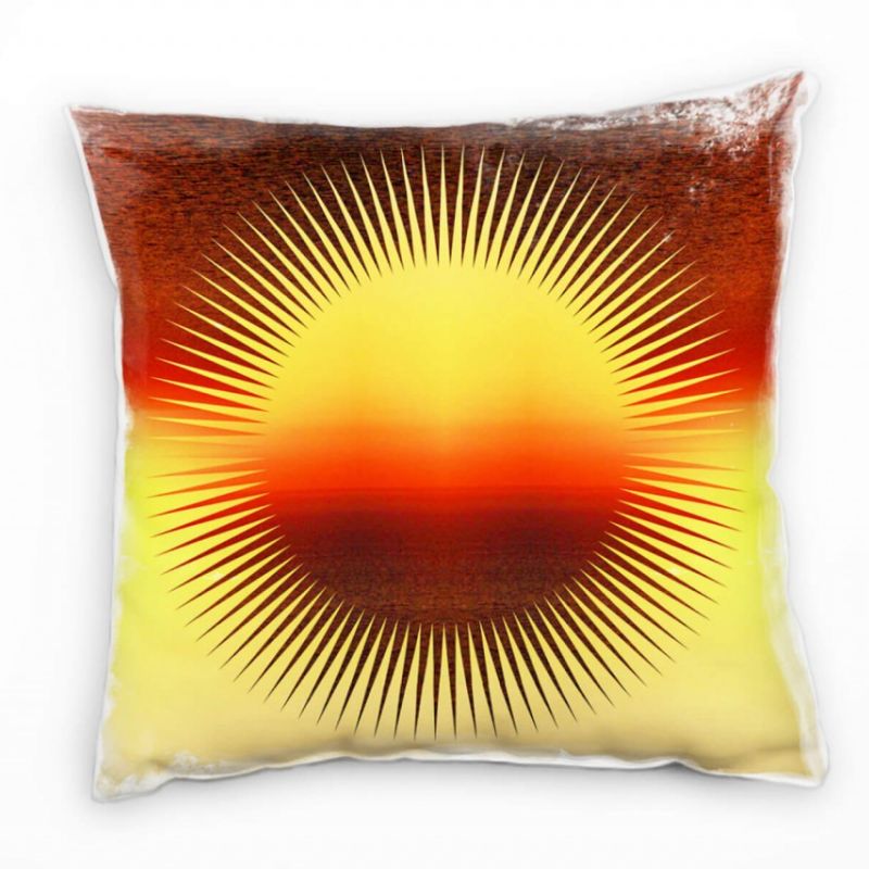 Abstrakt, Sonnenuntergang, gelb, rot Deko Kissen 40x40cm für Couch Sofa Lounge Zierkissen