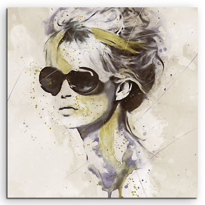 Brigitte Bardot I Splash 60x60cm Kunstbild als Aquarell auf Leinwand