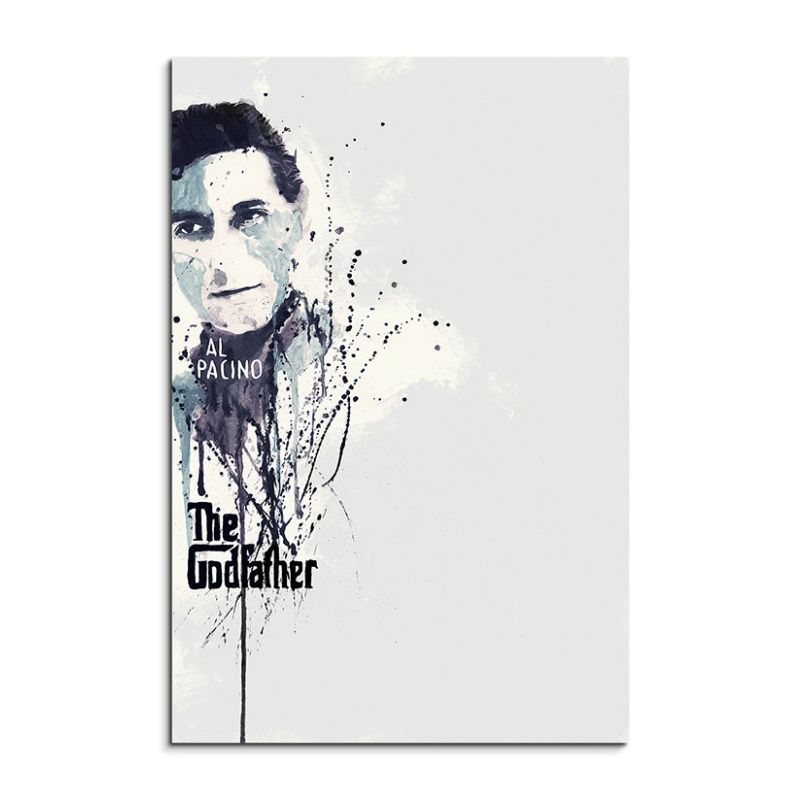 The Godfather Al Pacino 90x60cm Aquarell Art Wandbild auf Leinwand fertig gerahmt Original Sinus Art