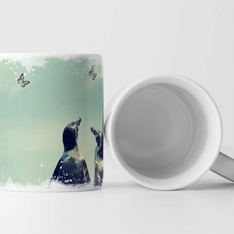 Tasse Geschenk Künstlerische Fotografie – Zwei Pinguine im Sonnenschein