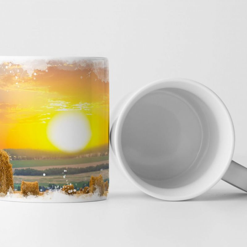 Tasse Geschenk Landschaftsfotografie – Heuwiese im Sonnenschein