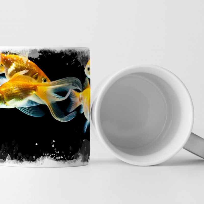 Tasse Geschenk Fotografie Goldfische unter Wasser