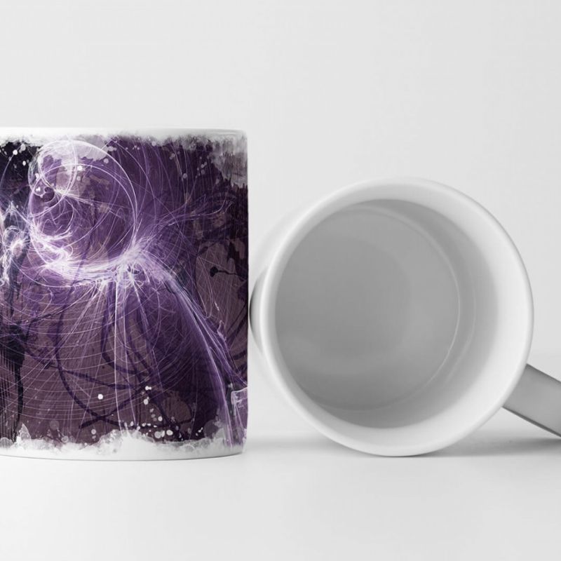 Tasse Geschenk Purpurviolett und weißer Lichtkreis, Abstraktion, Malerei