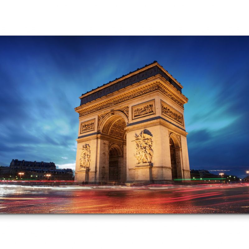 120x80cm Wandbild Paris Arc de Triomphe Triumphbogen Abendlicht