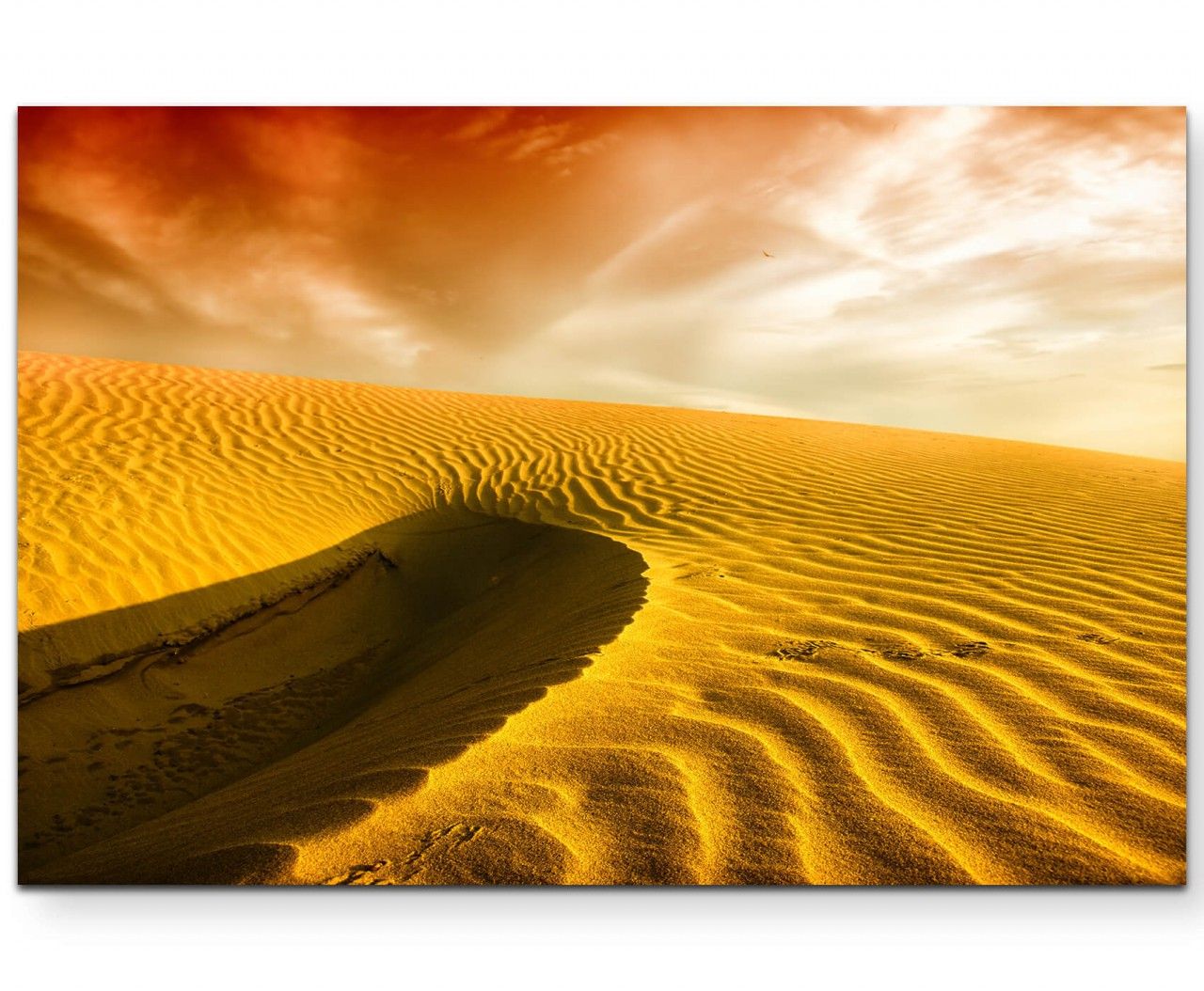 Sanddünen einer Wüste in der Abenddämmerung – Leinwandbild