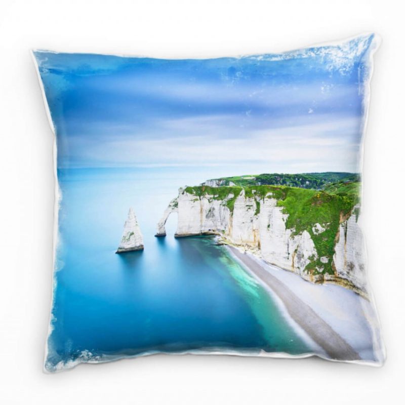 Strand und Meer, blauer Himmel, blaues Meer,    Deko Kissen 40x40cm für Couch Sofa Lounge Zierkissen