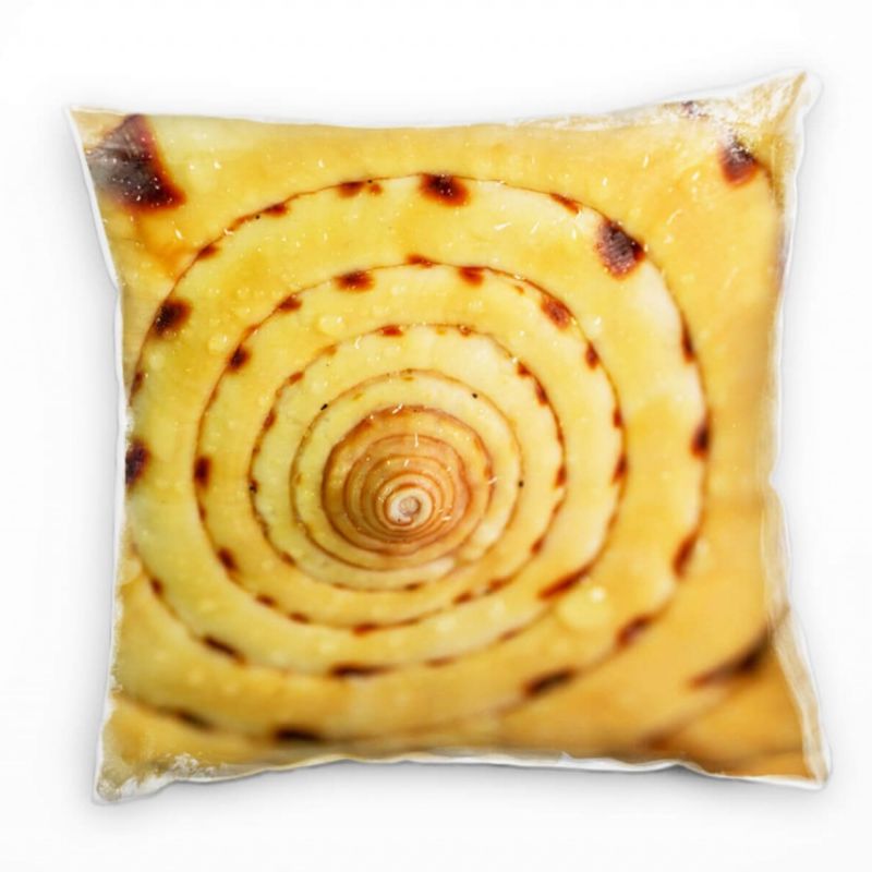 Macro, Schnecke, Spirale, gelb, orange Deko Kissen 40x40cm für Couch Sofa Lounge Zierkissen