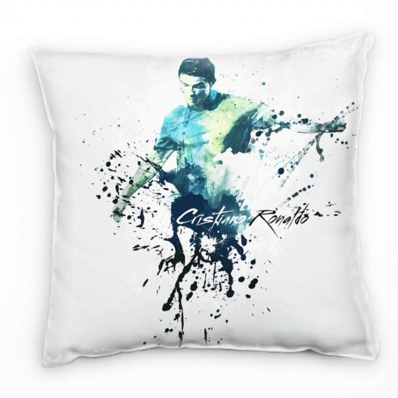 Cristiano Ronaldo II Deko Kissen Bezug 40x40cm für Couch Sofa Lounge Zierkissen