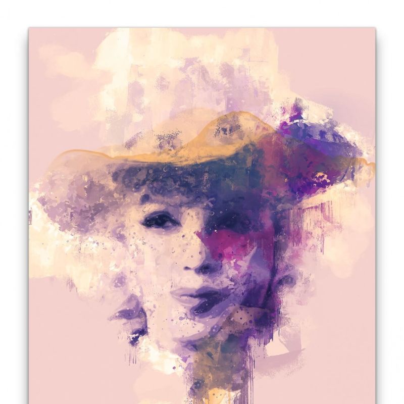 Marilyn Monroe Porträt Abstrakt Kunst Filmikone Farben 60x90cm Leinwandbild