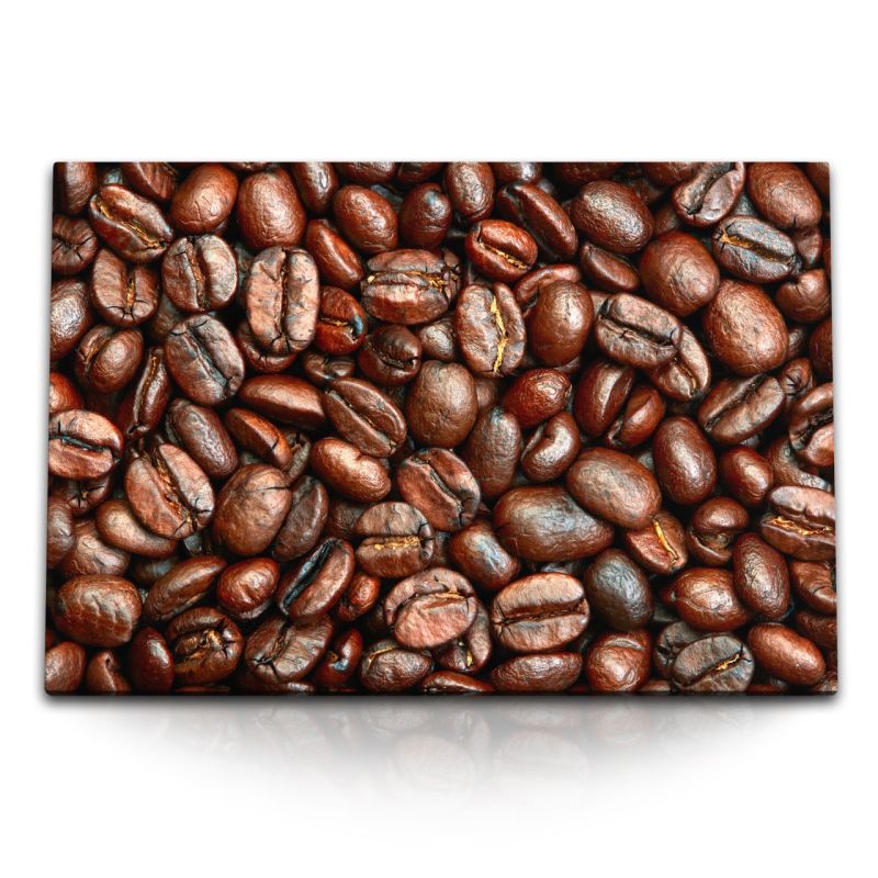 120x80cm Wandbild auf Leinwand Kaffee Kaffeebohnen Braun Barista Gastronomie