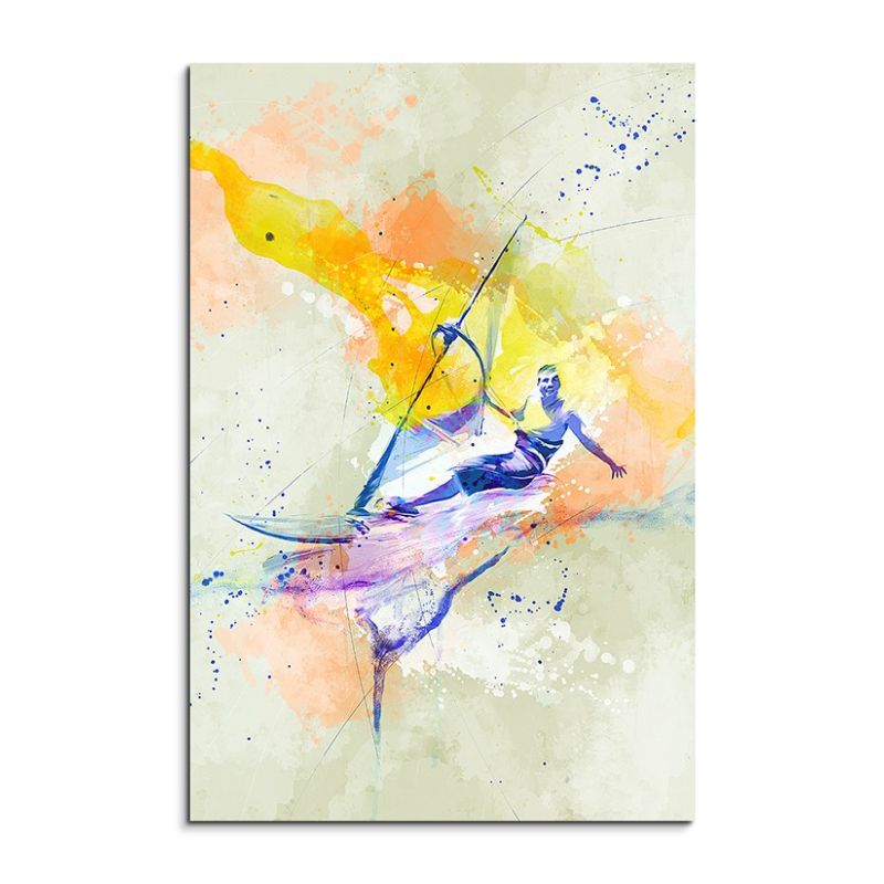 Windsurfer II 90x60cm Aquarell Art Leinwandbild