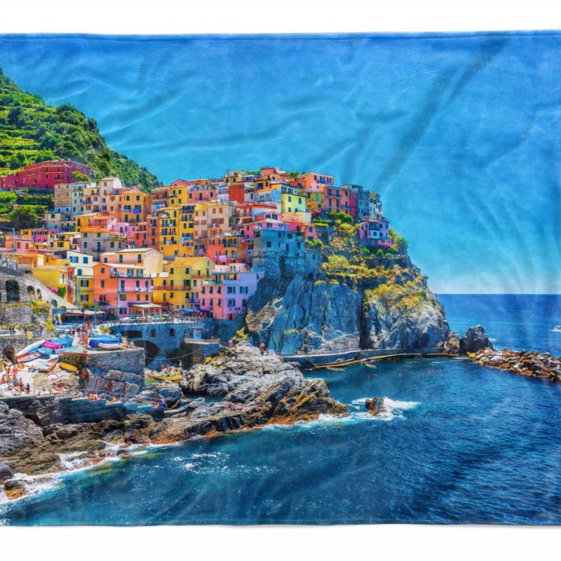 Handtuch Strandhandtuch Saunatuch Kuscheldecke  mit Fotomotiv Manarola Italien M