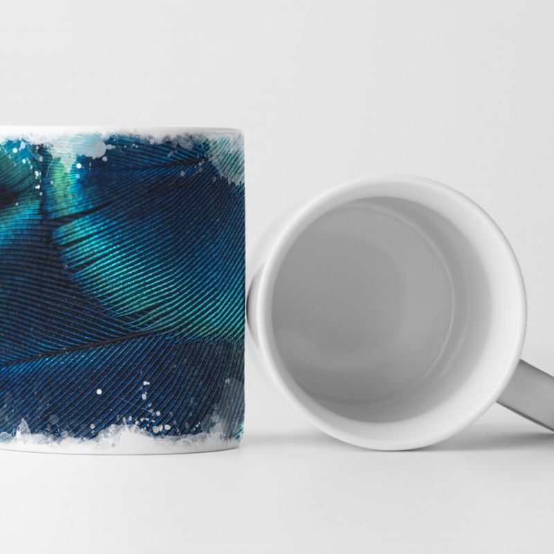 Tasse Geschenk Pfauenfeder – Makrofotografie