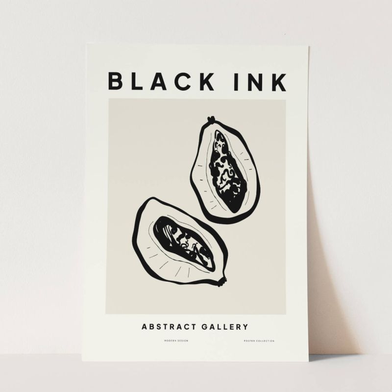 Black Ink dekorative Illustration Modern  Avocado