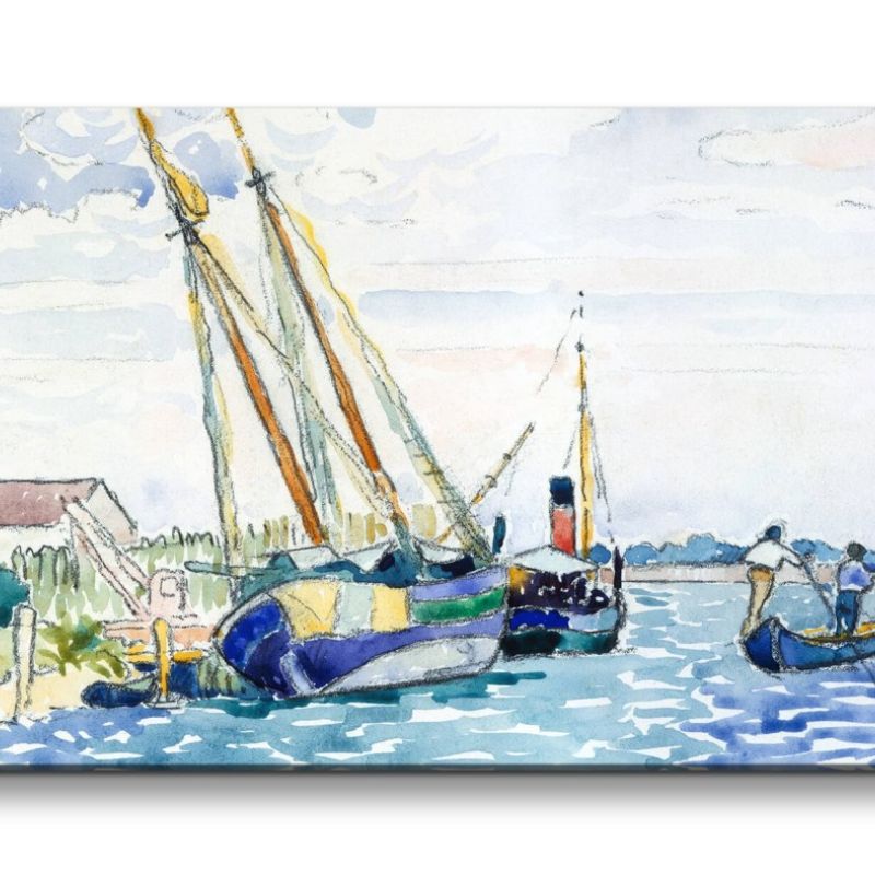 Remaster 120x60cm Henri Edmond Cross weltberühmtes Wandbild Impressionismus Farbenfroh Marine Scene