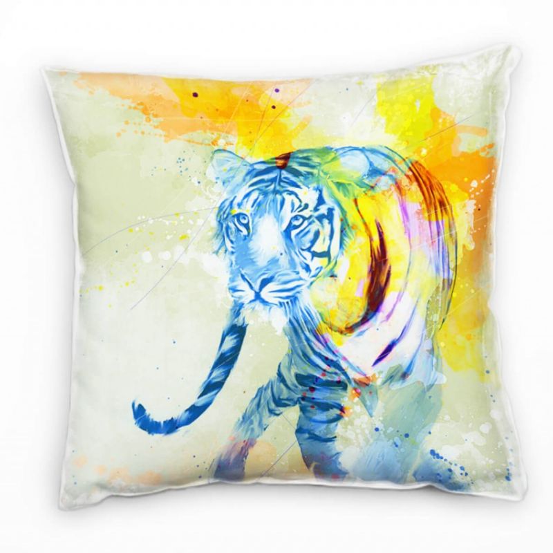 Tiger Deko Kissen Bezug 40x40cm für Couch Sofa Lounge Zierkissen