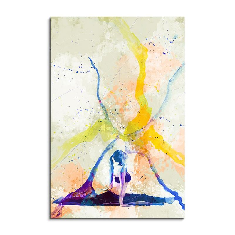 Yoga II 90x60cm Aquarell Art Leinwandbild