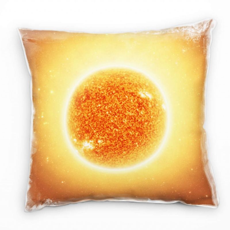 Abstrakt, Natur, Sonne, orange, gelb Deko Kissen 40x40cm für Couch Sofa Lounge Zierkissen