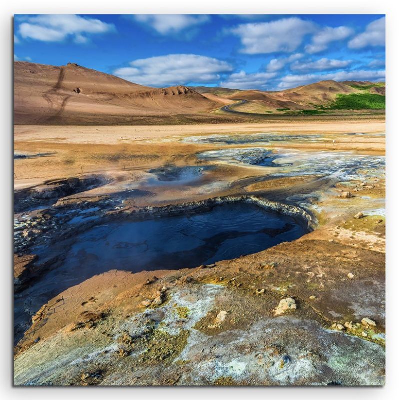 Landschaftsfotografie – Thermalquelle, Island auf Leinwand