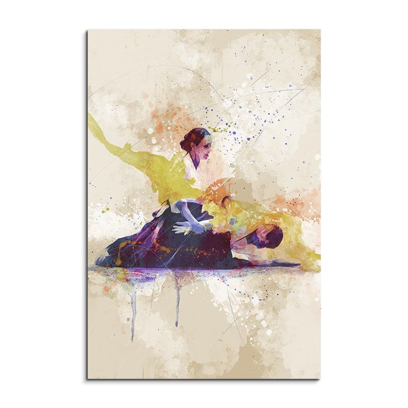 Aikido 90x60cm Aquarell Art Leinwandbild