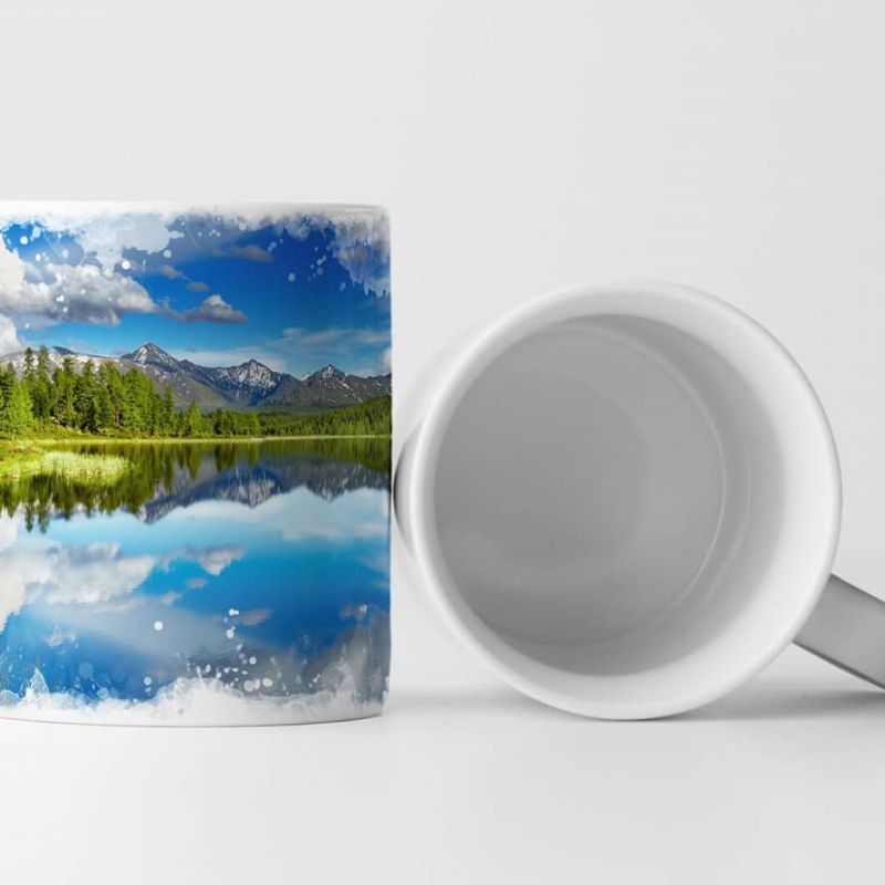 Tasse Geschenk Landschaftsfotografie – Altai Gebirge am See