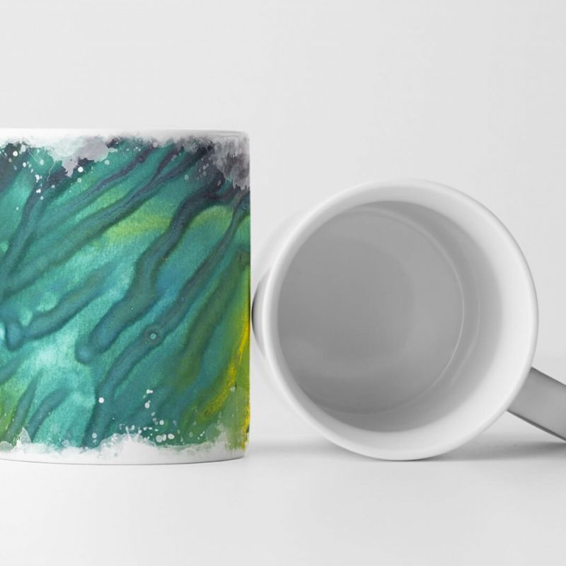 Tasse Geschenk Leuchtendes Aquarell mit Struktur