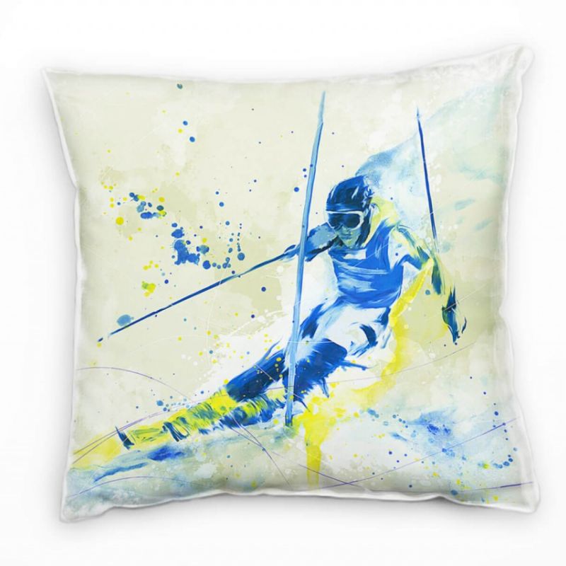 Ski Alpin I Deko Kissen Bezug 40x40cm für Couch Sofa Lounge Zierkissen