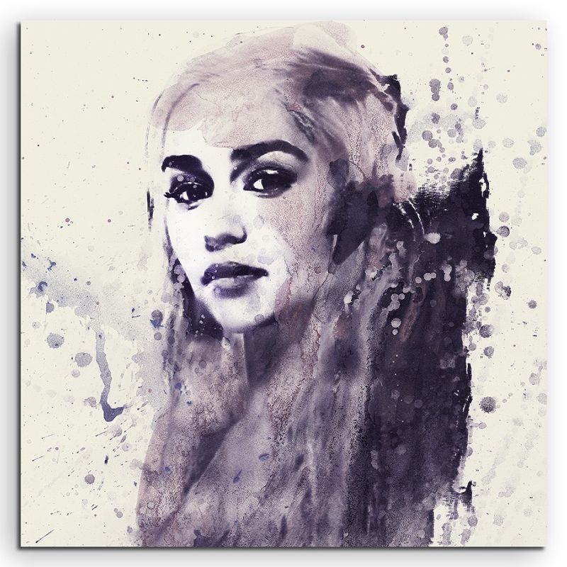 Daenerys Targarye 60x60cm  Aquarell Art Leinwandbild